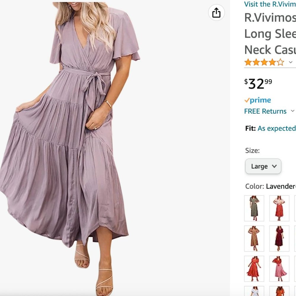 Comfy Long Lavender Dress